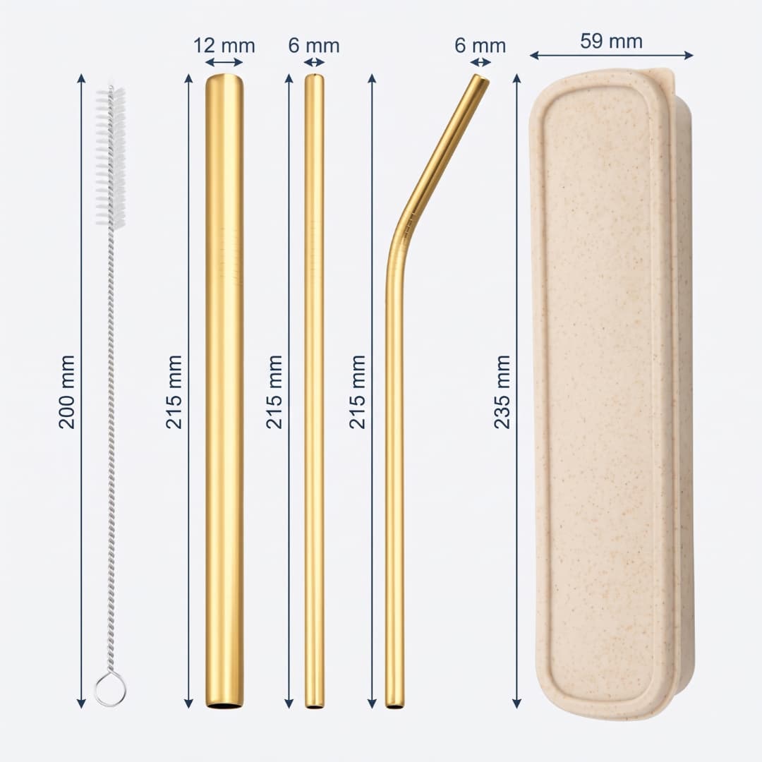 Rove Reed — Stainless Steel Straw Set